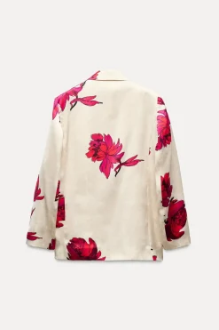 Discount BLAZER SATINADA ESTAMPADO FLORAL Mujer Blazers / Chalecos