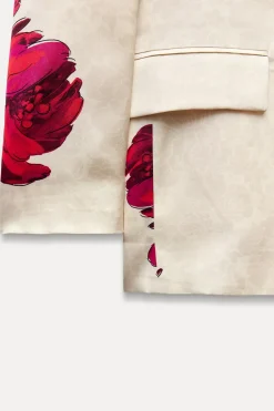 Discount BLAZER SATINADA ESTAMPADO FLORAL Mujer Blazers / Chalecos