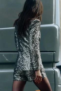 Hot BLAZER SIN SOLAPA LENTEJUELAS Mujer Blazers / Chalecos