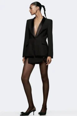 Outlet BLAZER SMOKING SOLAPA SATINADA Mujer Blazers / Chalecos