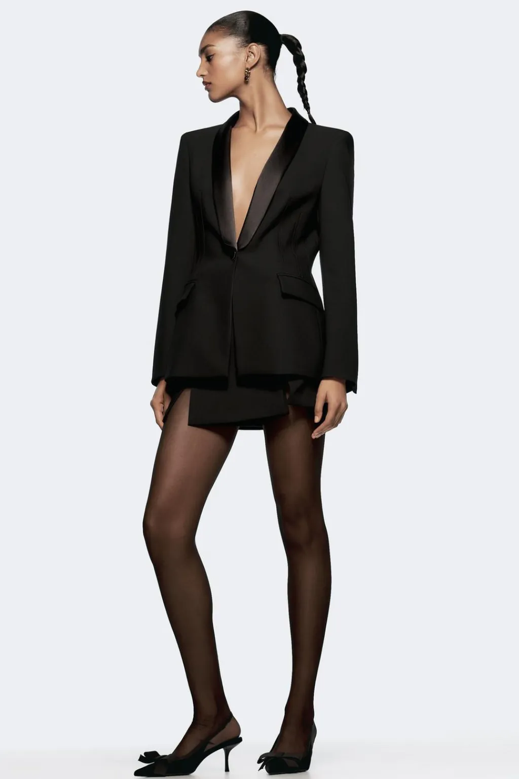 Outlet BLAZER SMOKING SOLAPA SATINADA Mujer Blazers / Chalecos