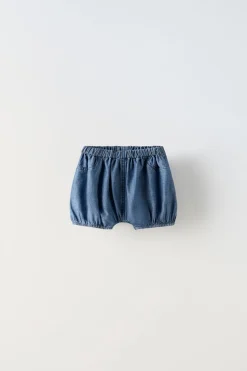 Niños ZARA 6 - 18 Meses·Braguitas / Bermudas<BLOOMER DENIM FLUIDO