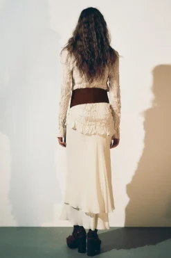 Best BLUSA BORDADA FRUNCES ZW COLLECTION Mujer Camisas / Blusas