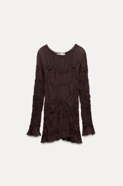 Hot BLUSA BORDADA FRUNCES ZW COLLECTION Mujer Camisas / Blusas