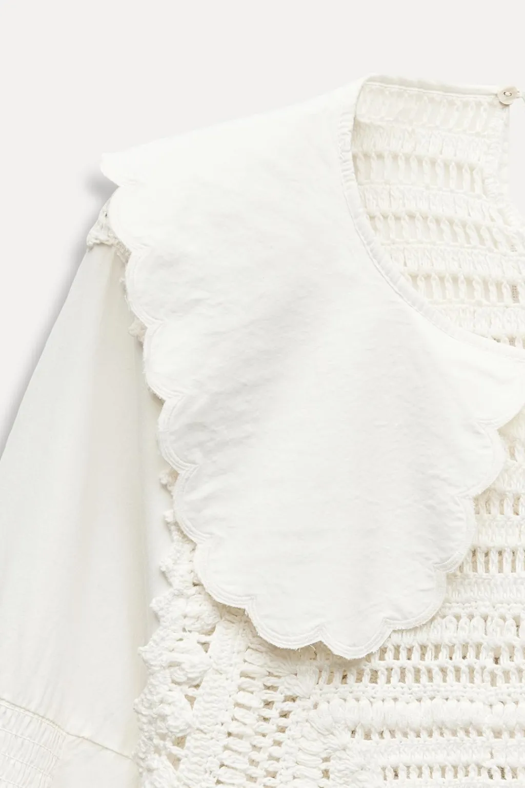 Fashion BLUSA COMBINADA CROCHET Mujer Cárdigan / Jerséis|Punto