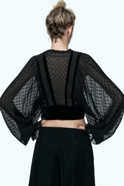 Hot BLUSA CROP COMBINADA PLUMETI Mujer Camisas / Blusas