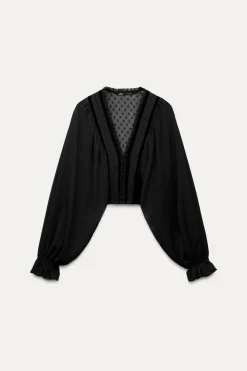 Hot BLUSA CROP COMBINADA PLUMETI Mujer Camisas / Blusas