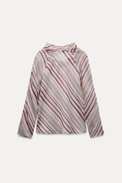 Sale BLUSA DRAPEADA RAYAS ZW COLLECTION Mujer Camisas / Blusas