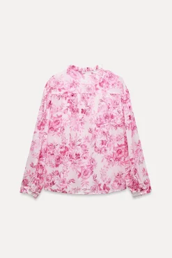 Hot BLUSA ESTAMPADA VOLANTES Mujer Camisas / Blusas