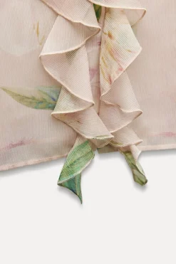 Discount BLUSA ESTAMPADO FLORES VOLANTES Mujer Camisas / Blusas