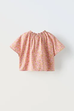 Niños ZARA 1½ - 6 Años·Camisas<BLUSA FLORES BOTÓN