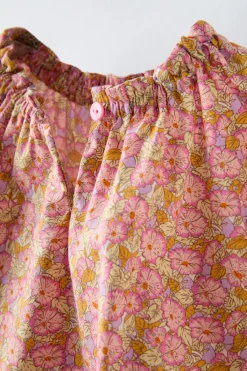 Niños ZARA 1½ - 6 Años·Camisas<BLUSA FLORES BOTÓN