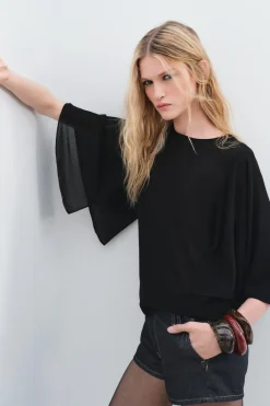 Fashion BLUSA FLUIDA CAPA ZW COLLECTION Mujer Camisas / Blusas