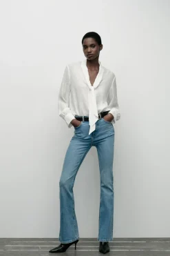 Fashion BLUSA FLUIDA LAZO Mujer Camisas / Blusas