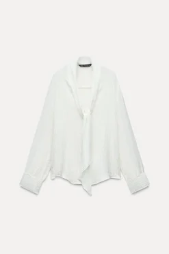 Fashion BLUSA FLUIDA LAZO Mujer Camisas / Blusas