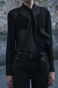 Best BLUSA LAZO ACABADOS SATINADOS Mujer Camisas / Blusas