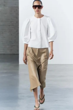 New BLUSA MANGA ABULLONADA ZW COLLECTION Mujer Camisas / Blusas