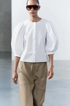 New BLUSA MANGA ABULLONADA ZW COLLECTION Mujer Camisas / Blusas