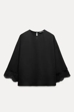 Online BLUSA MANGA ENCAJE Mujer Camisas / Blusas