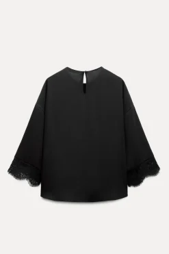 Online BLUSA MANGA ENCAJE Mujer Camisas / Blusas