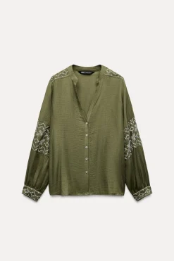 Outlet BLUSA MANGAS BORDADOS Mujer Camisas / Blusas