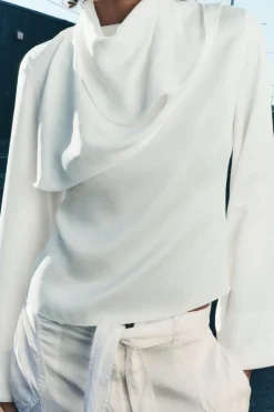 Hot BLUSA PAÑUELO ZW COLLECTION Mujer Camisas / Blusas