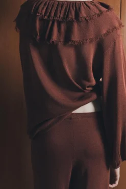 Sale BLUSA PUNTO VOLANTES Mujer Cárdigan / Jerséis|Punto