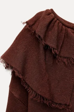 Sale BLUSA PUNTO VOLANTES Mujer Cárdigan / Jerséis|Punto