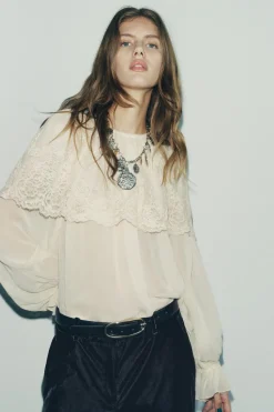 Outlet BLUSA ROMÁNTICA CAPA ZW COLLECTION Mujer Camisas / Blusas