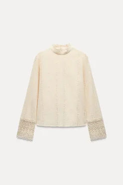 Discount BLUSA ROMÁNTICA GUIPUR Mujer Camisas / Blusas