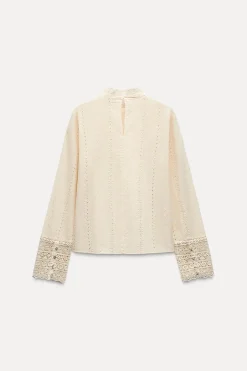 Discount BLUSA ROMÁNTICA GUIPUR Mujer Camisas / Blusas