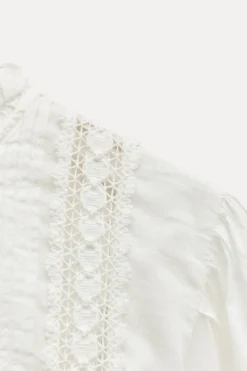 Sale BLUSA ROMÁNTICA PUNTILLA ZW COLLECTION Mujer Camisas / Blusas