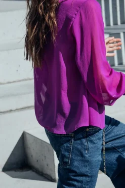 Hot BLUSA ROMÁNTICA VOLANTE CUELLO Mujer Camisas / Blusas