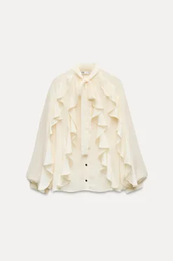 Fashion BLUSA ROMÁNTICA VOLANTES Mujer Camisas / Blusas