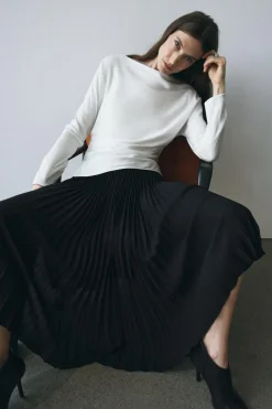 Best BLUSA SATINADA DRAPEADA ZW COLLECTION Mujer Camisas / Blusas