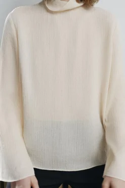 Clearance BLUSA SEMITRANSPARENTE EFECTO ARRUGADO ZW COLLECTION Mujer Camisas / Blusas