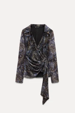 Online BLUSA TUL ESTAMPADO Mujer Camisas / Blusas