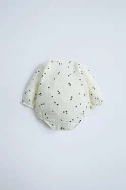 Niños ZARA 0 - 6 Meses·Bodies / Camisas|0 - 6 Meses·Básicos<BODY CRUZADO BAMBULA PAJARITOS
