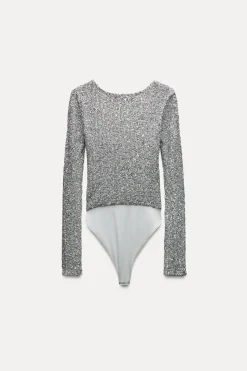 New BODY DRAPEADO LENTEJUELAS Mujer Tops / Bodies