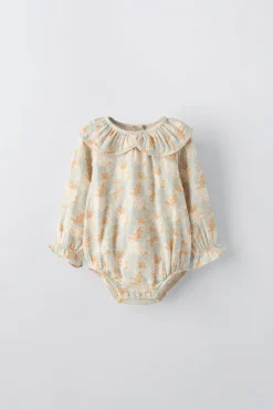 Niños ZARA 0 - 6 Meses·Bodies / Camisas|6 - 18 Meses·Conjuntos<BODY FLORES