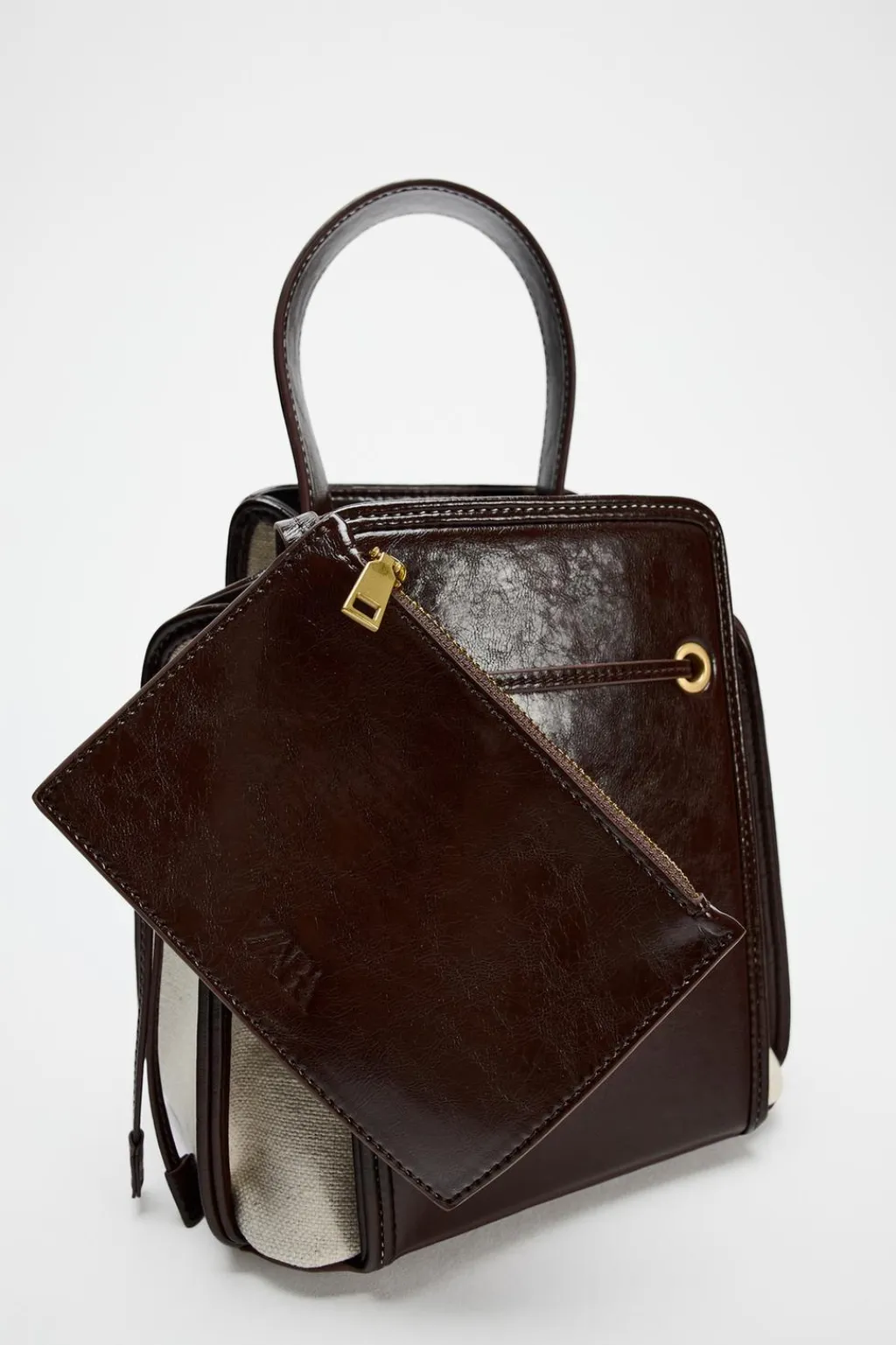 New BOLSO MINI BUCKET TEXTURA Mujer Bolsos