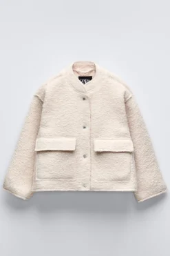 Niños ZARA 6 - 14 Años·Abrigos<BOMBER BOUCLÉ BOLSILLOS