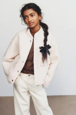 Niños ZARA 6 - 14 Años·Abrigos<BOMBER BOUCLÉ BOLSILLOS