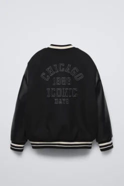 Niños ZARA 6 - 14 Años·Abrigos|6 - 14 Años·Deporte / Chándal<BOMBER COMBINADA EFECTO PIEL