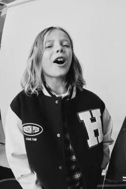 Niños ZARA 6 - 14 Años·Abrigos<BOMBER COMBINADA PIEL VARSITY