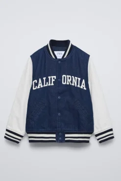 Niños ZARA 6 - 14 Años·Abrigos<BOMBER DENIM BORDADO