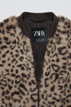 Niños ZARA 6 - 14 Años·Abrigos<BOMBER EFECTO PELO ANIMAL PRINT