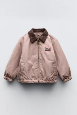 Niños ZARA 1½ - 6 Años·Abrigos|6 - 18 Meses·Abrigos / Buzos<BOMBER PARCHE CUELLO CONTRASTE