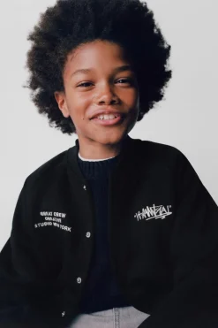 Niños ZARA 6 - 14 Años·Abrigos<BOMBER TEXTO BORDADO