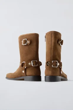 Niños ZARA 6 - 14 Años·Zapatos<BOTA BIKER PIEL